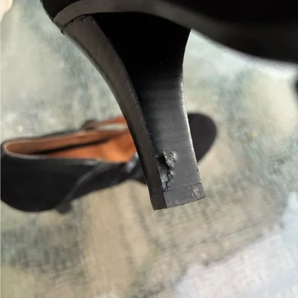 Sofft Mary Jane Pump 4” sz 9 1/2 Black suede shoes women’s office siren goth - Picture 4 of 7